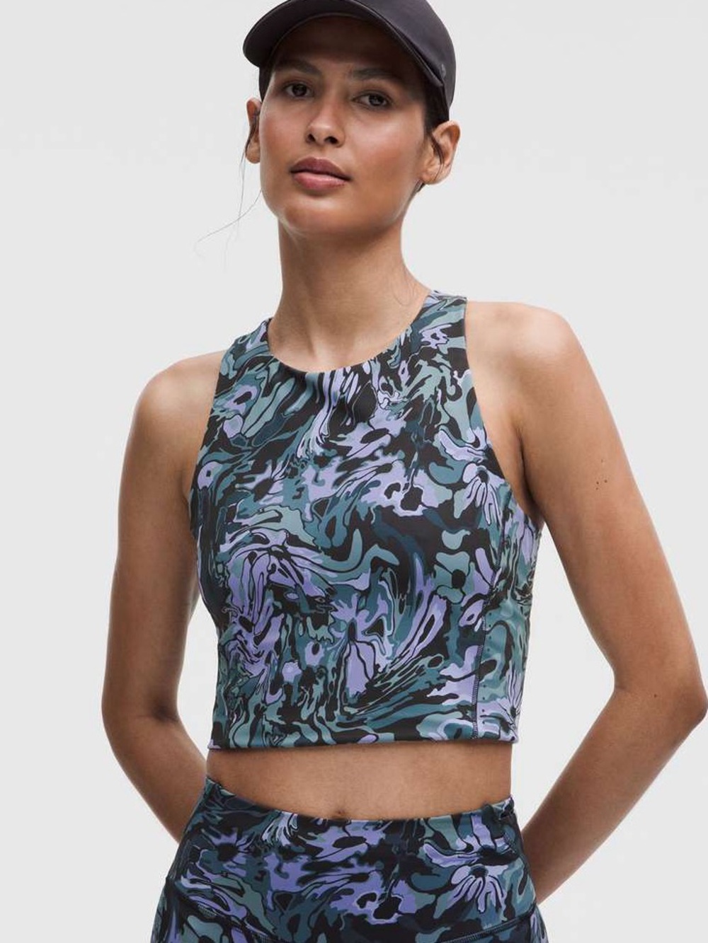 Lululemon Swift Speed Cropped Tank Top in Flower Meld Multi